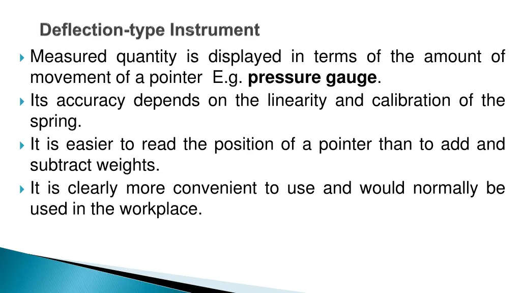 measured quantity is displayed in terms