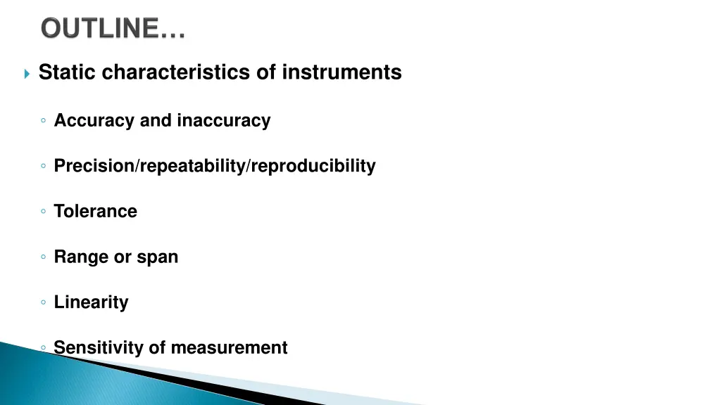 static characteristics of instruments