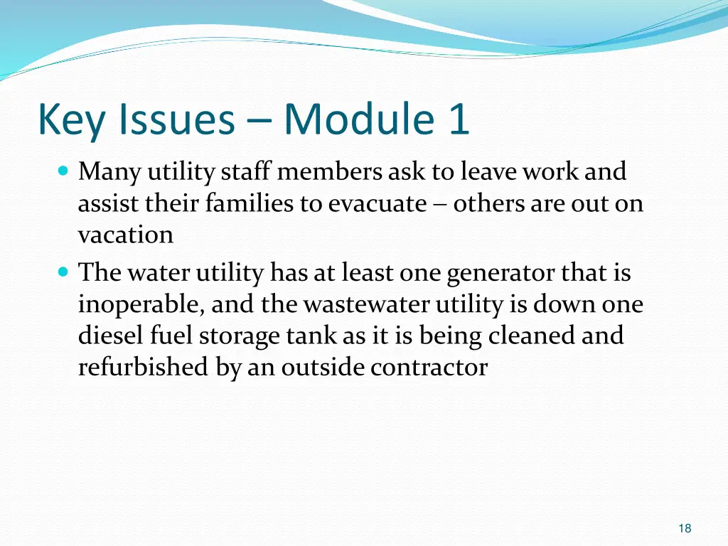 key issues module 1 many utility staff members