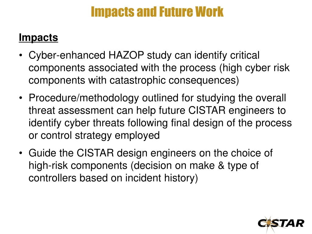 impacts and future work