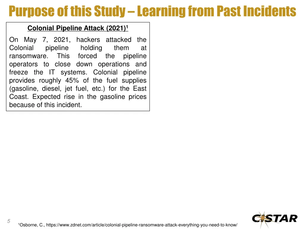 purpose of this study learning from past incidents