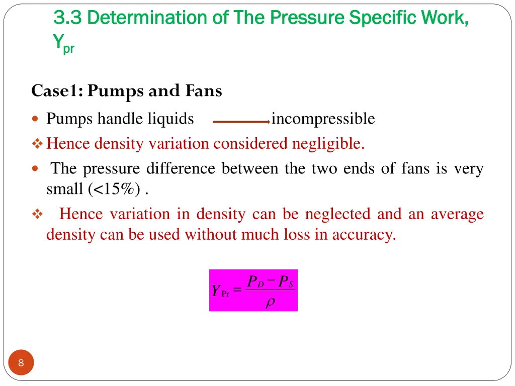 3 3 determination of the pressure specific work