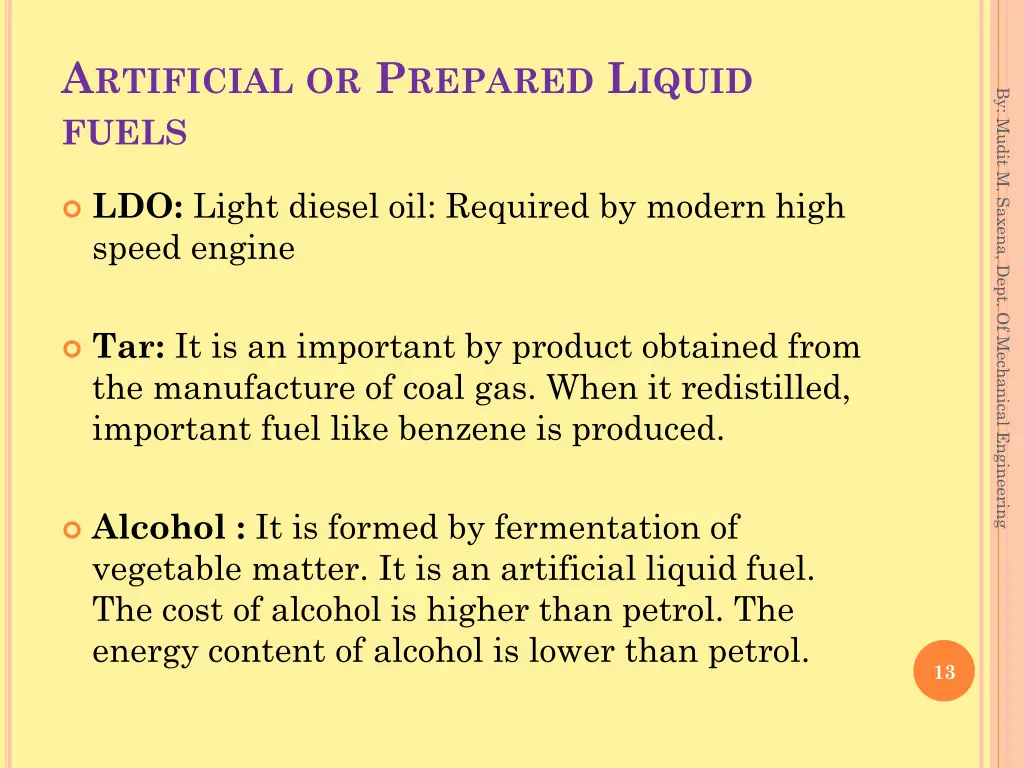 a rtificial or p repared l iquid fuels 1