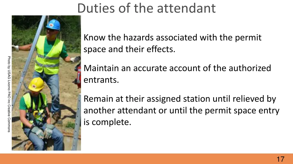 duties of the attendant