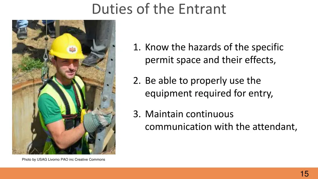 duties of the entrant