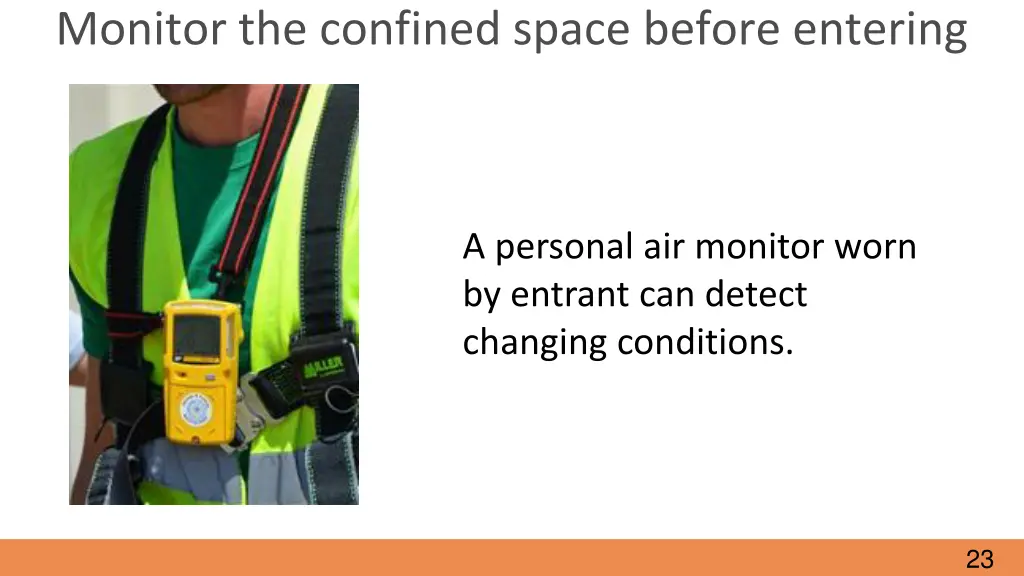 monitor the confined space before entering