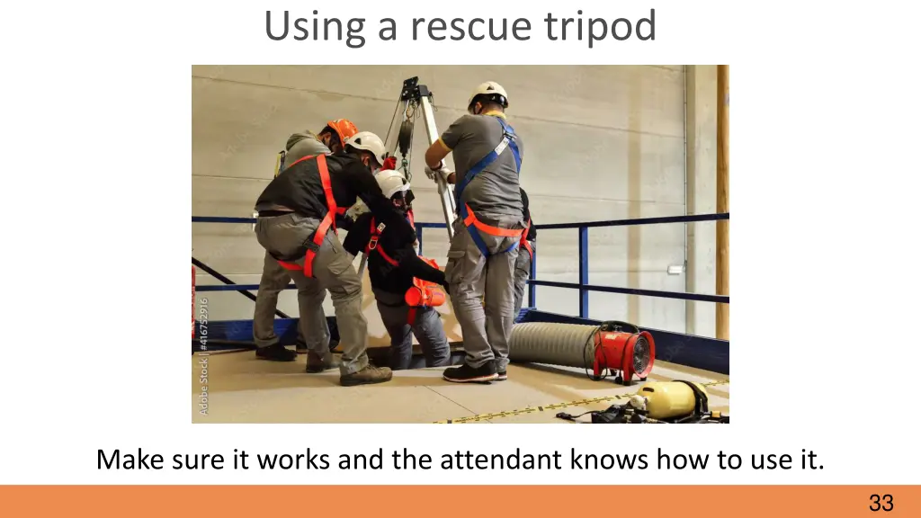 using a rescue tripod