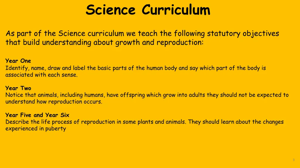 science curriculum