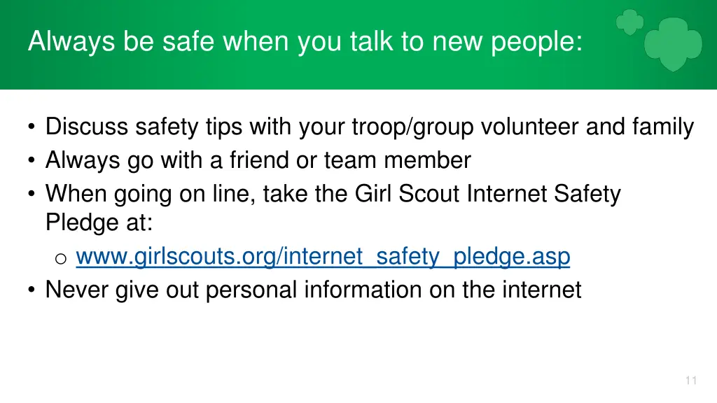 always be safe when you talk to new people