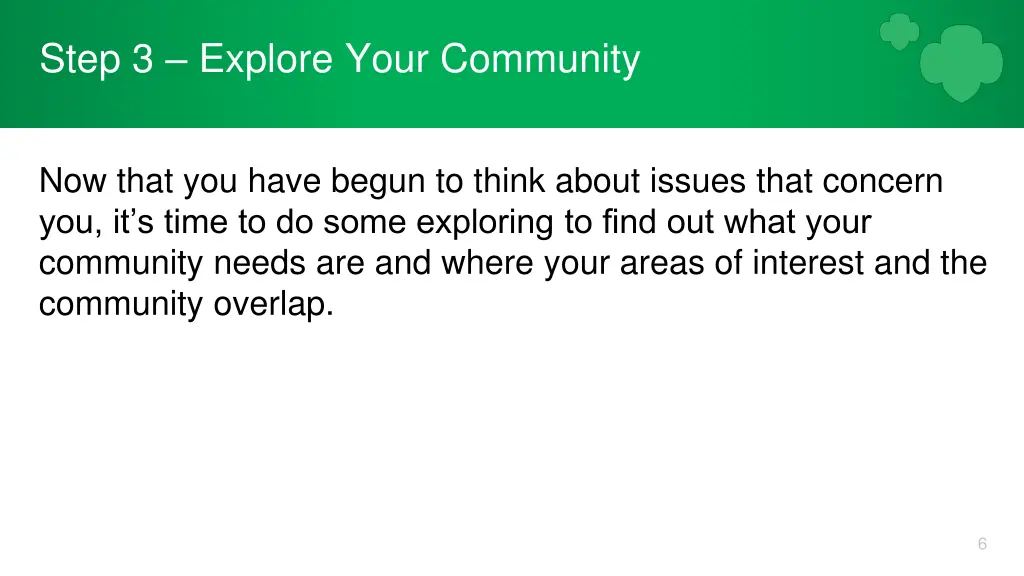 step 3 explore your community