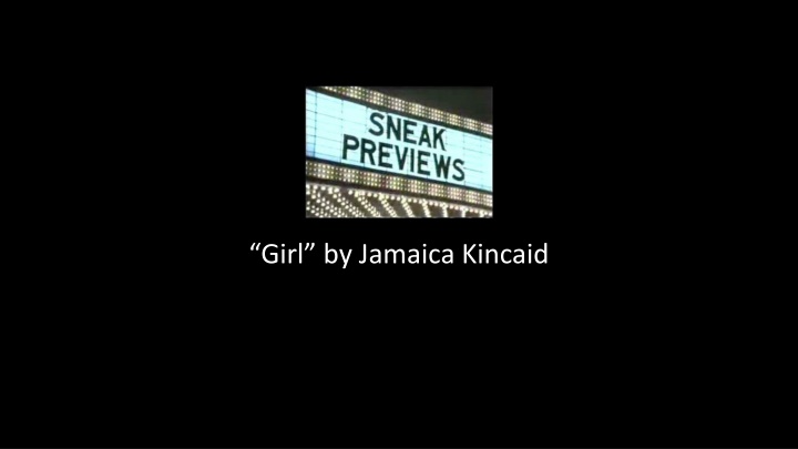 girl by jamaica kincaid