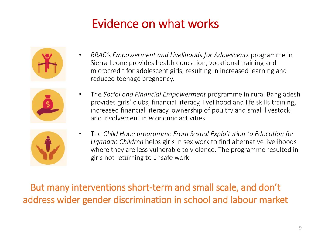 evidence on what works evidence on what works