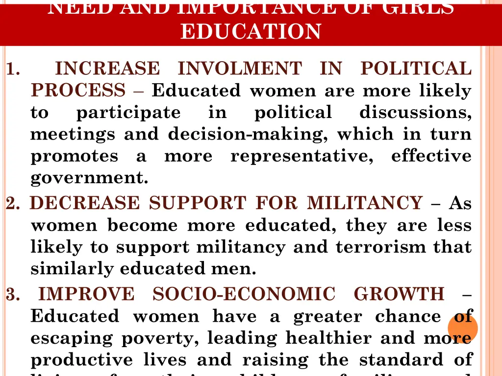 need and importance of girls education