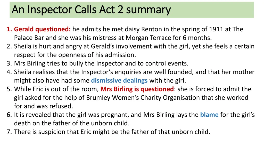 an inspector calls act 2 summary an inspector