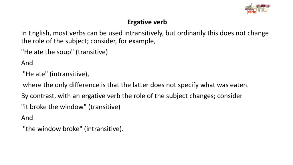 ergative verb