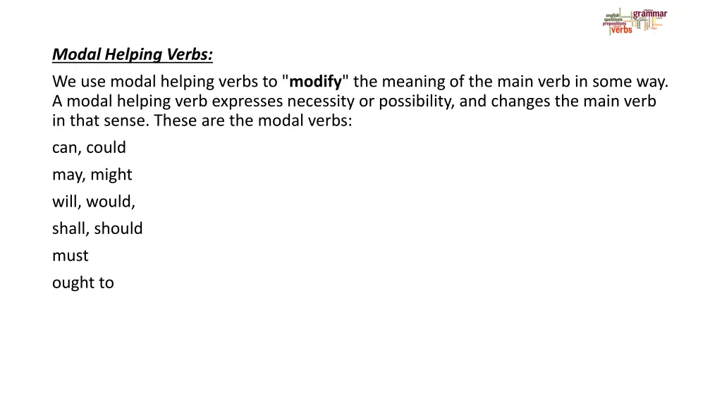 modal helping verbs