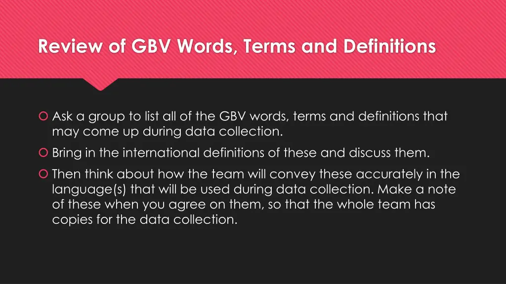 review of gbv words terms and definitions