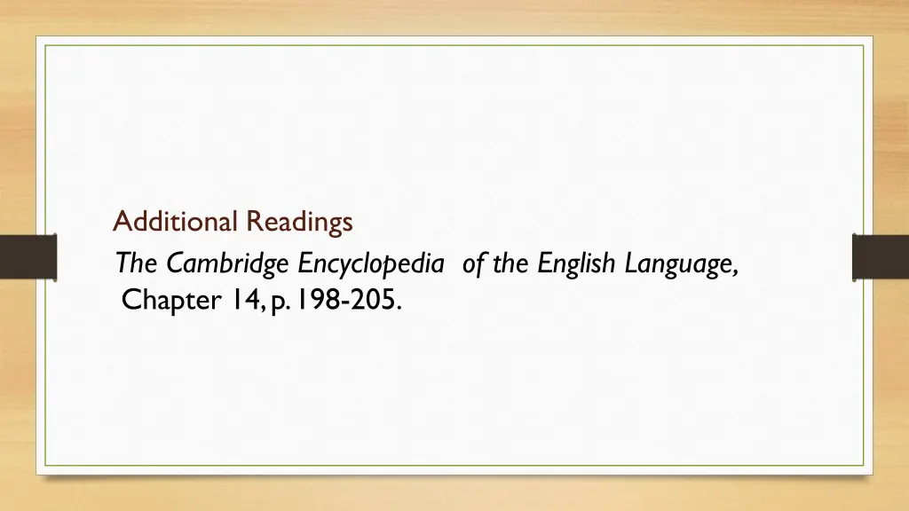 additional readings the cambridge encyclopedia