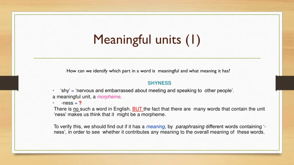 meaningful units 1