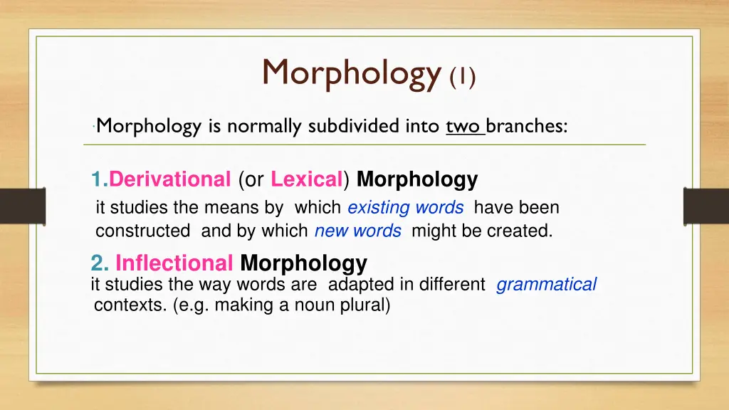 morphology 1