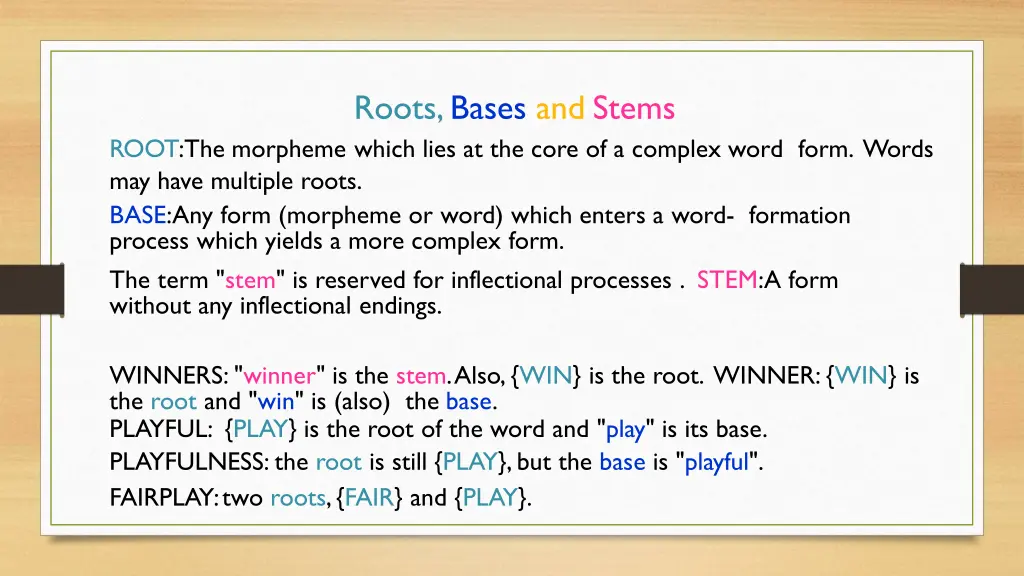 roots bases and stems