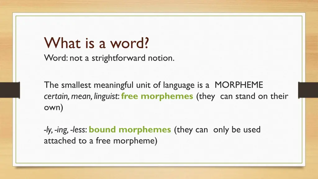 what is a word word not a strightforward notion