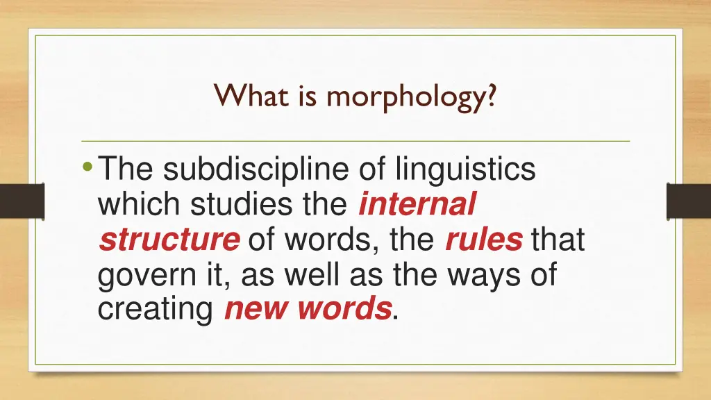 what is morphology