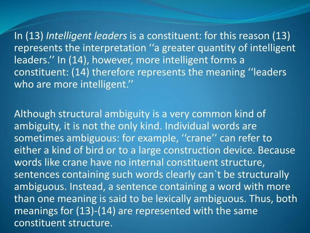 in 13 intelligent leaders is a constituent