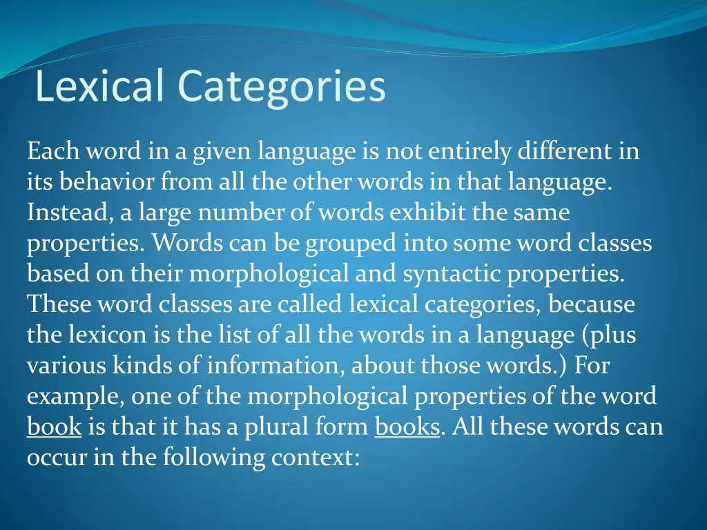 lexical categories