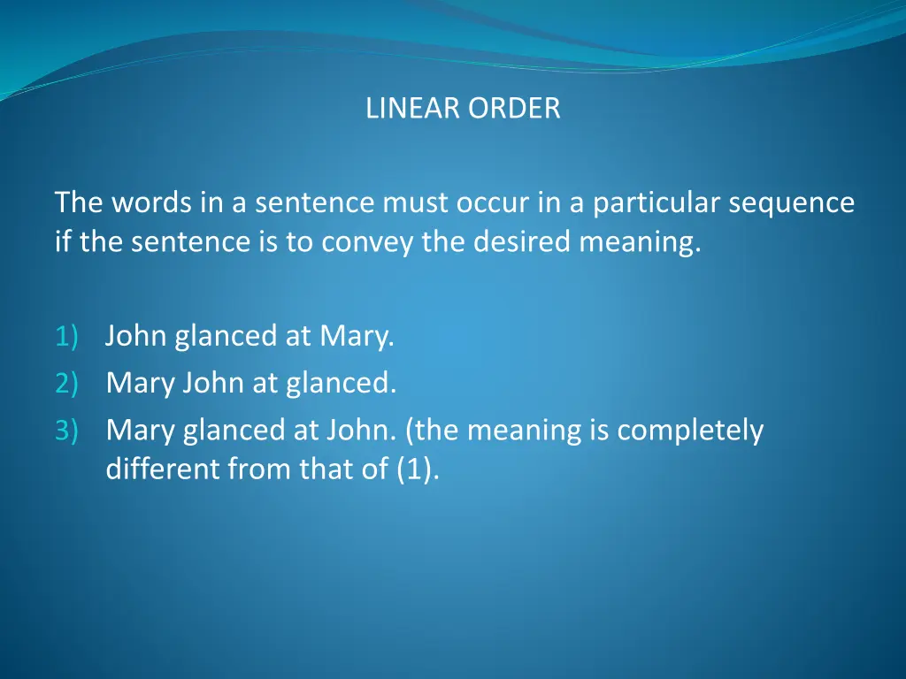 linear order