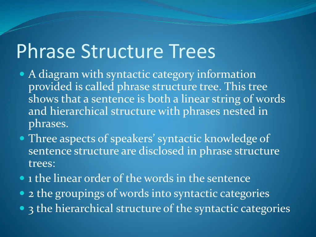 phrase structure trees a diagram with syntactic