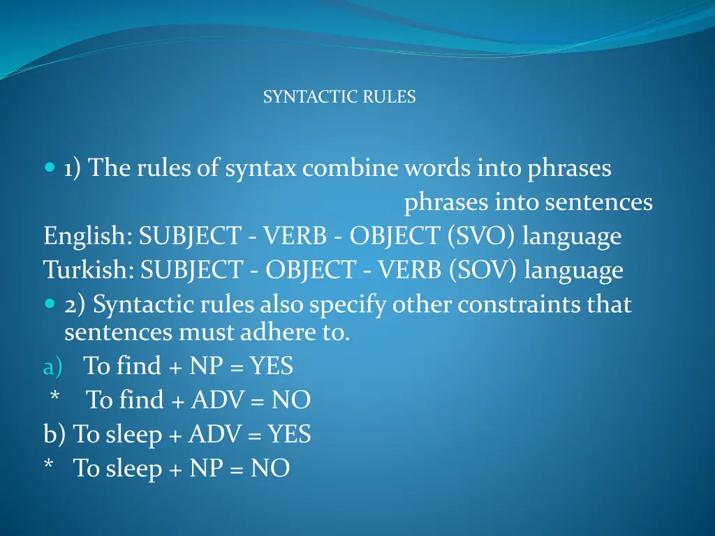 syntactic rules