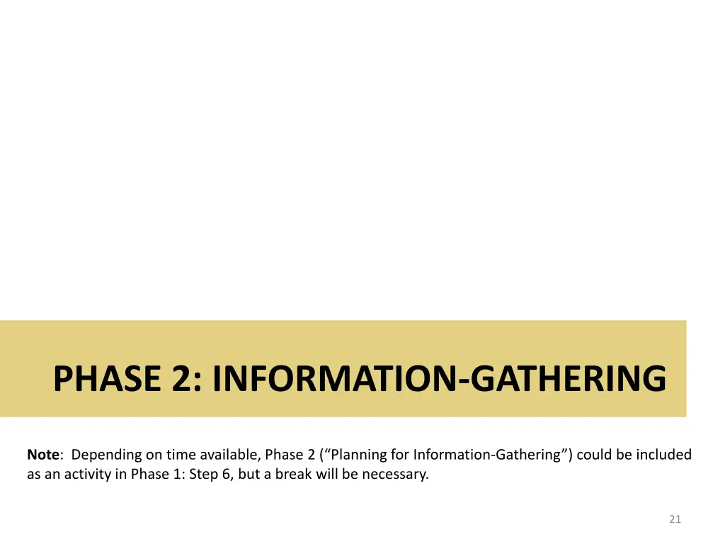 phase 2 information gathering