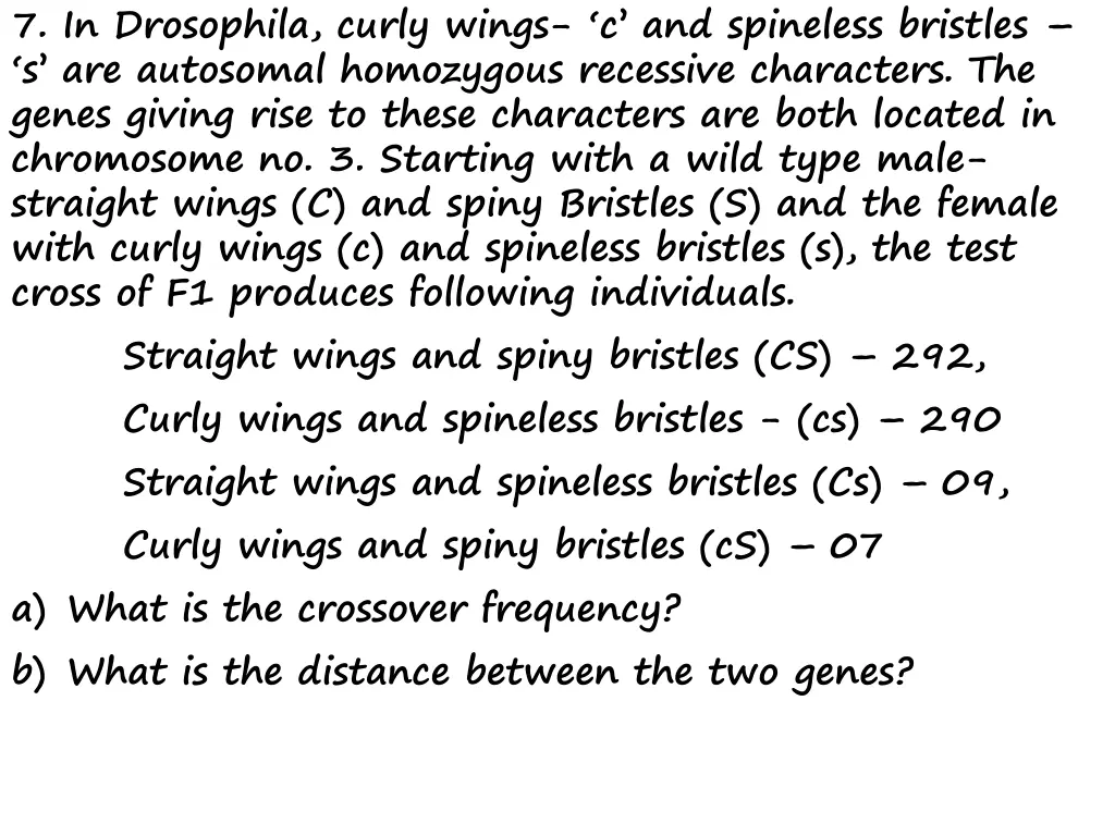 7 in drosophila curly wings c and spineless 1