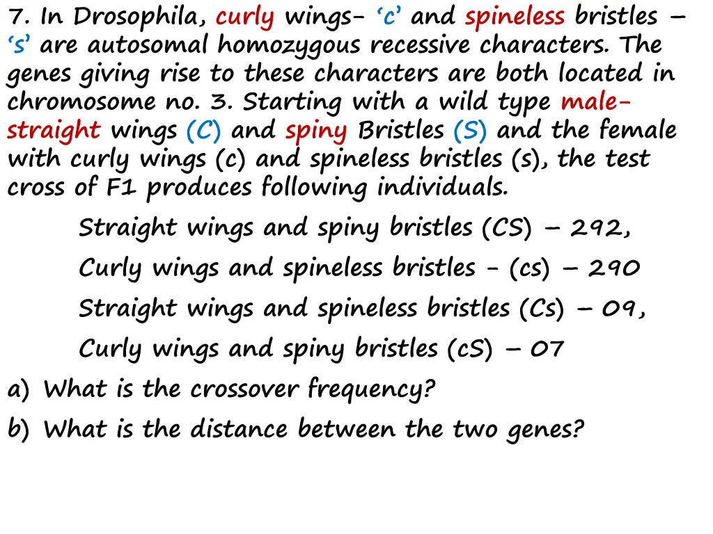 7 in drosophila curly wings c and spineless