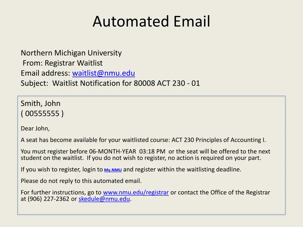 automated email