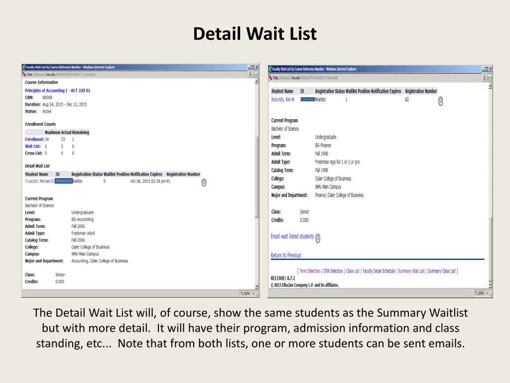 detail wait list