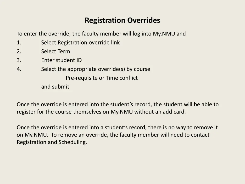 registration overrides 1