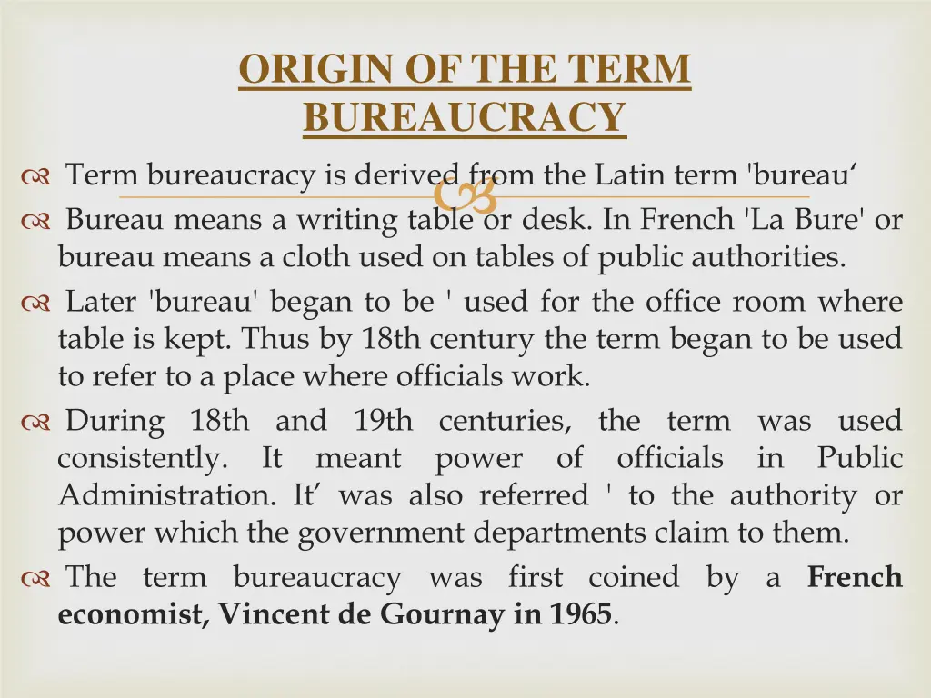 origin of the term bureaucracy