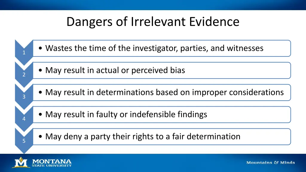 dangers of irrelevant evidence