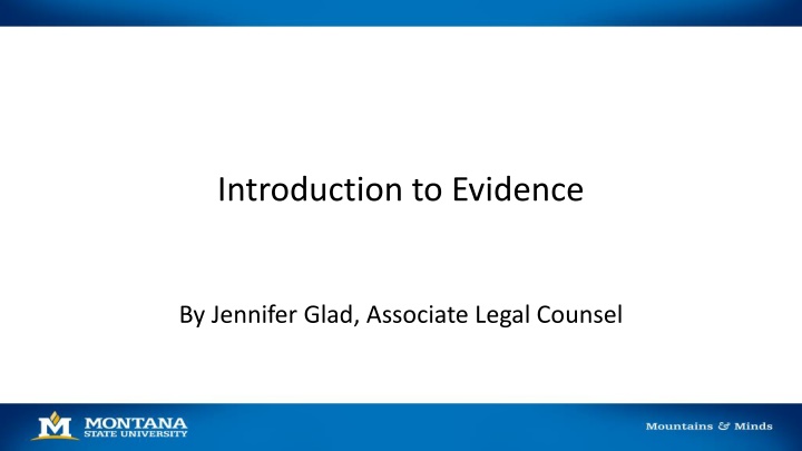 introduction to evidence