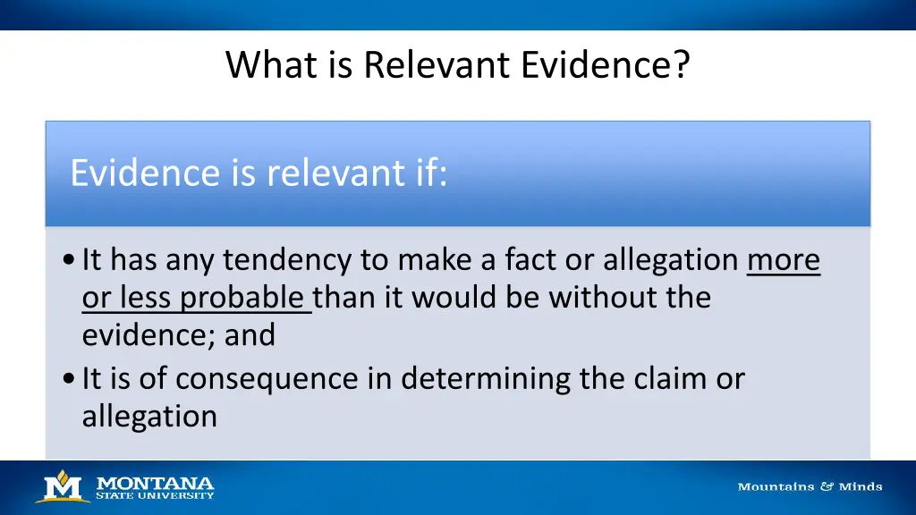 what is relevant evidence