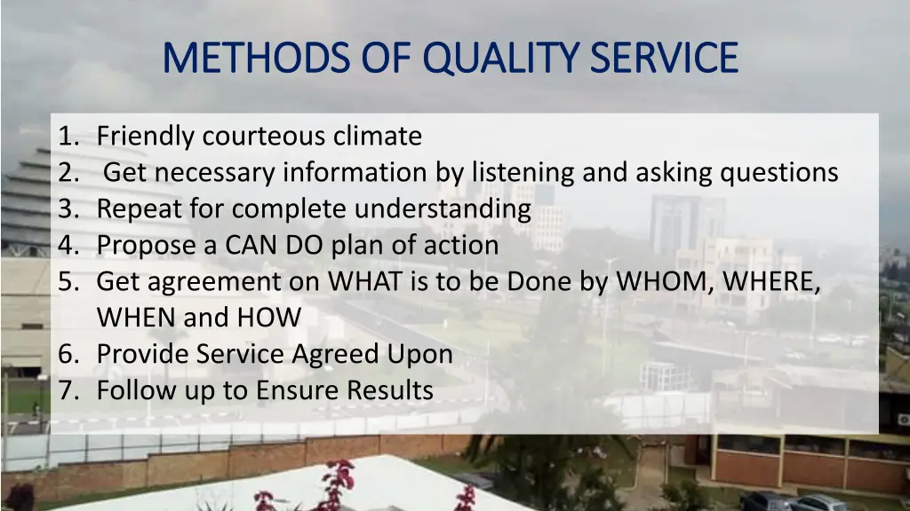 methods of quality service methods of quality 1