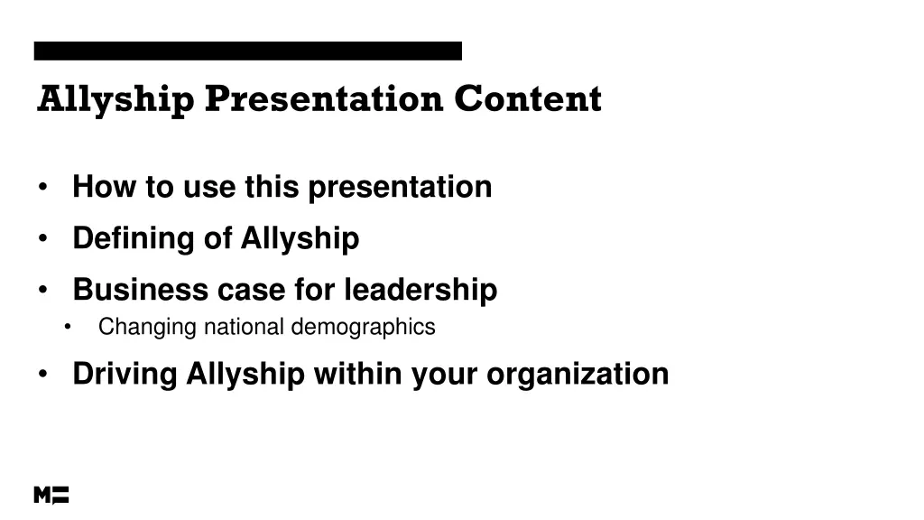 allyship presentation content