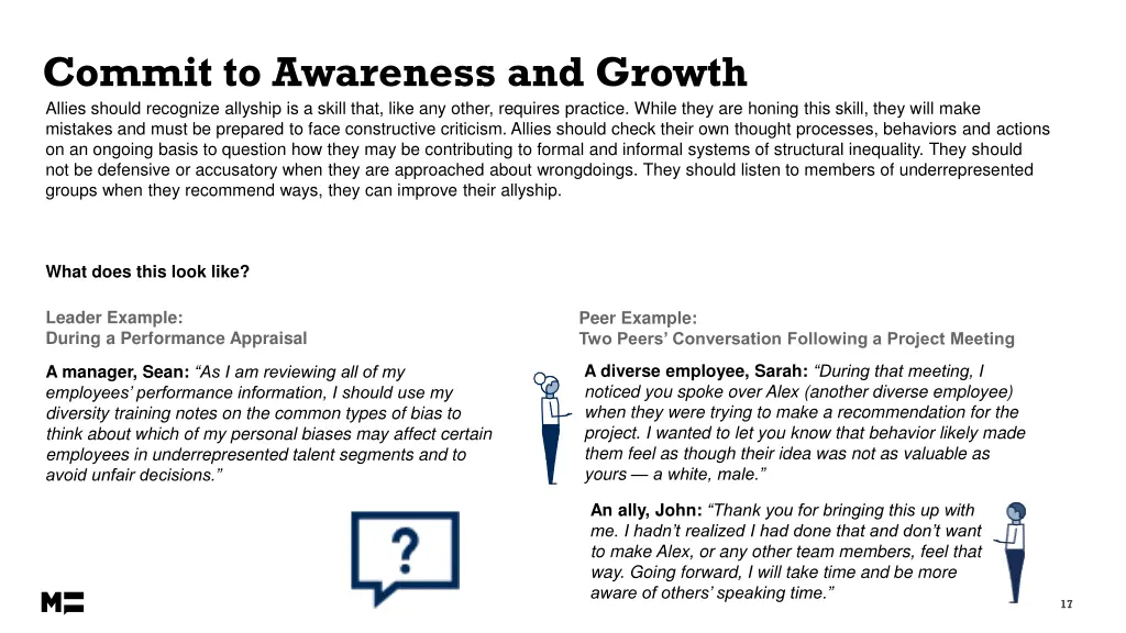 commit to awareness and growth allies should