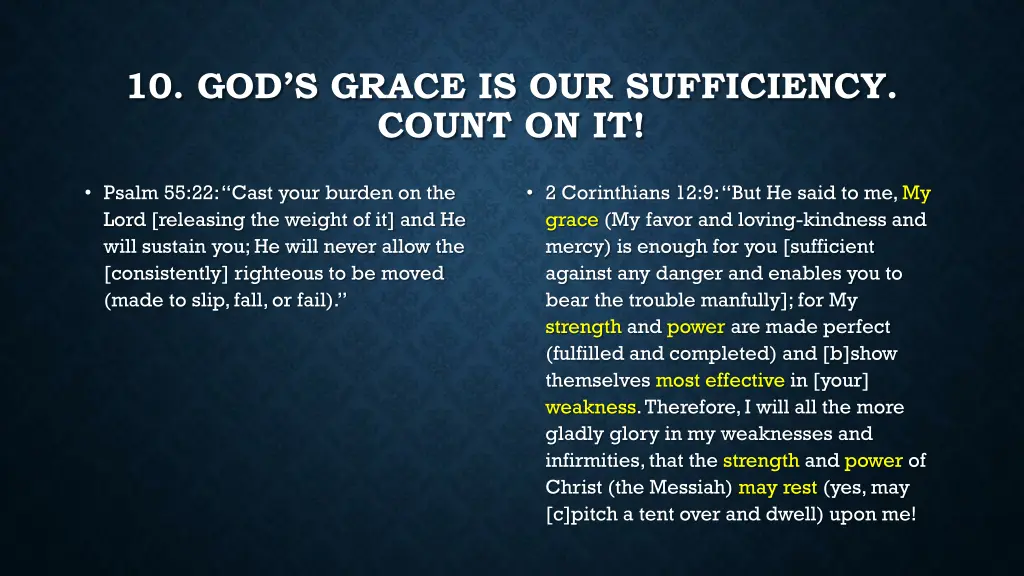 10 god s grace is our sufficiency count on it