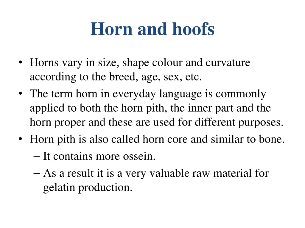 horn and hoofs