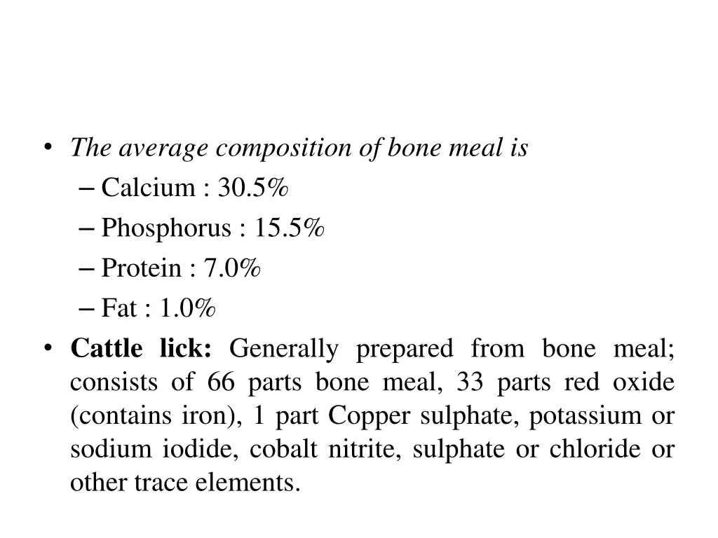 the average composition of bone meal is calcium