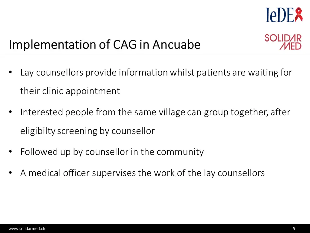 implementation of cag in ancuabe implementation