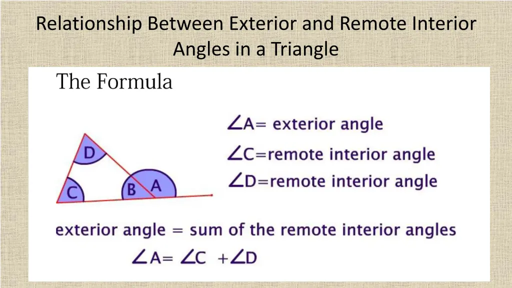 relationship between exterior and remote interior